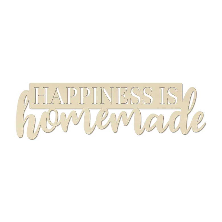 Holzbuchstaben Pappel Happiness is homemade 