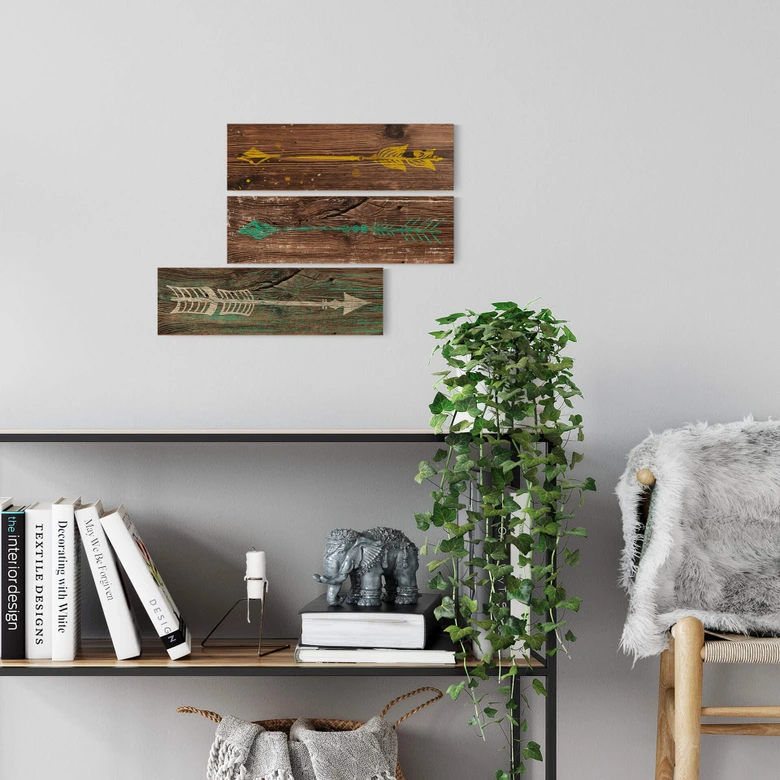 Holzschild Pfeil Weiß 