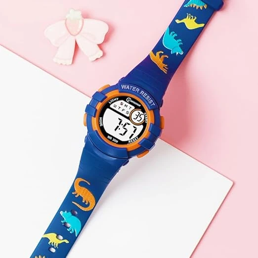 Sport Armbanduhr | Digitale Uhr für Kinder und Jugendliche | Blau Dino 