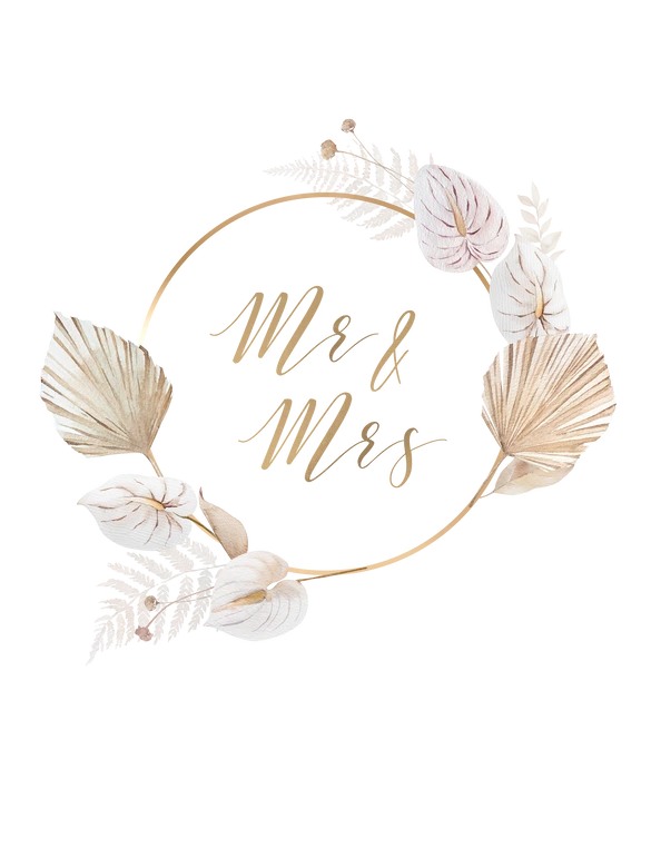 Personalisiertes Poster Mr & Mrs - Gold 