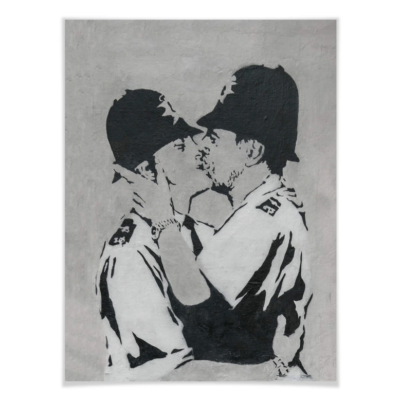 Poster Banksy - Kissing Policemen 