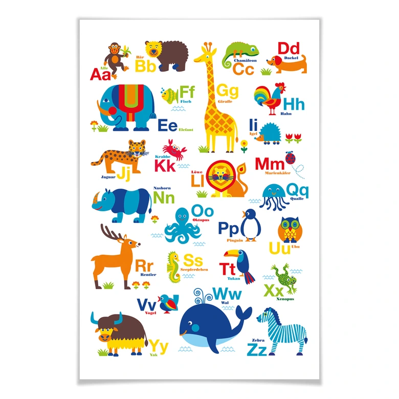 Wallprint byGraziela - ABC Tiere 