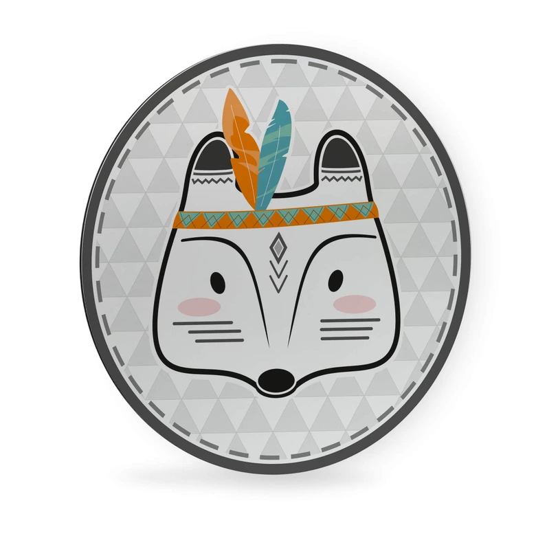 Alu-Dibond - Indianer-Fuchs - Rund 