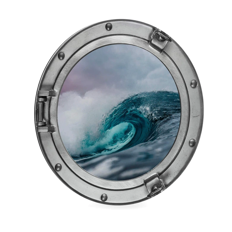 Alu-Dibond 3D Optik - Das tosende Meer - Rund 