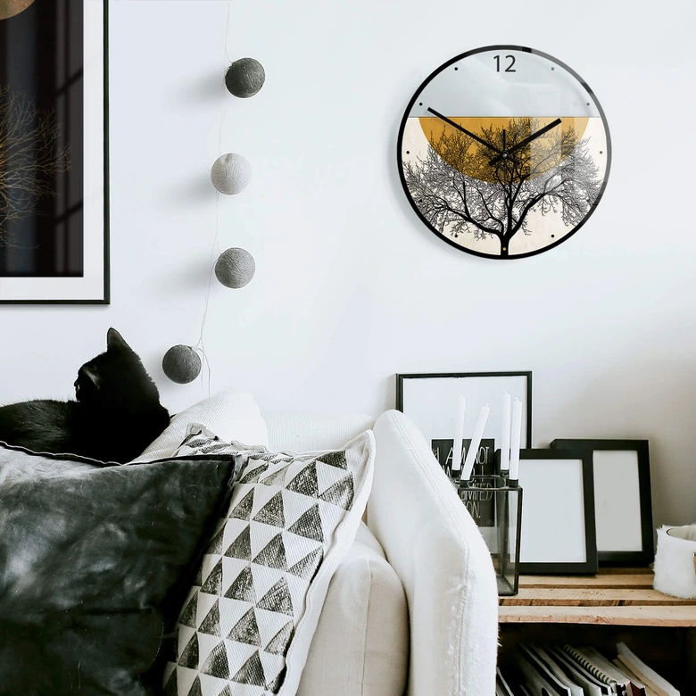Horloge murale en verre - Kubistika - Matin d'hiver 