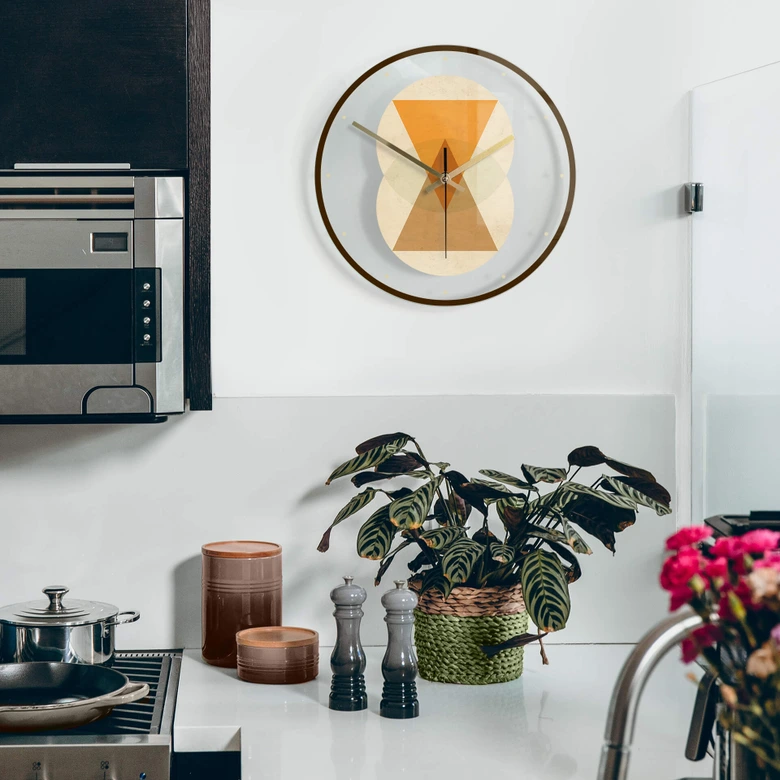 Horloge murale en verre - Nouveauprints - Cercles et triangles 