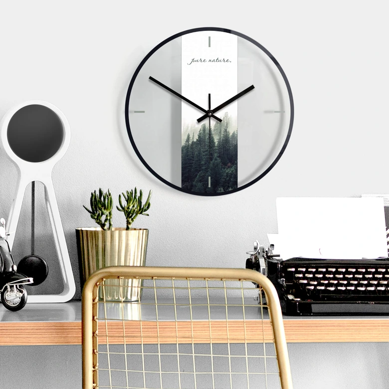 Reloj de pared de cristal - Pure Nature Ø30 cm 