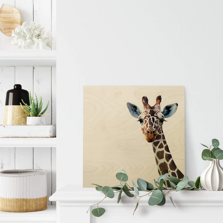 Holzbild Graves - Giraffe - Quadratisch 
