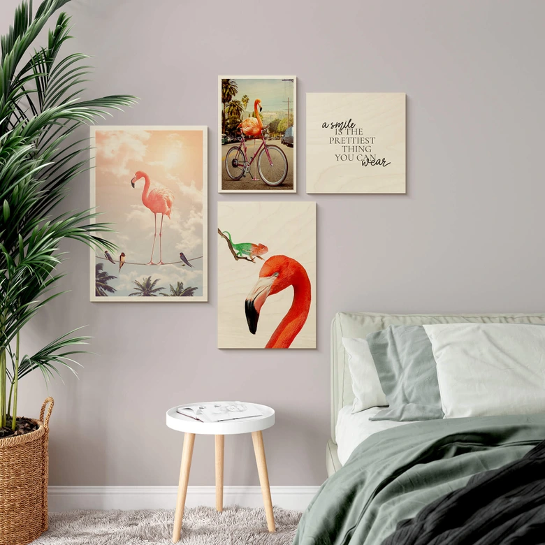 Holzbild Loose - Colorful Friends 