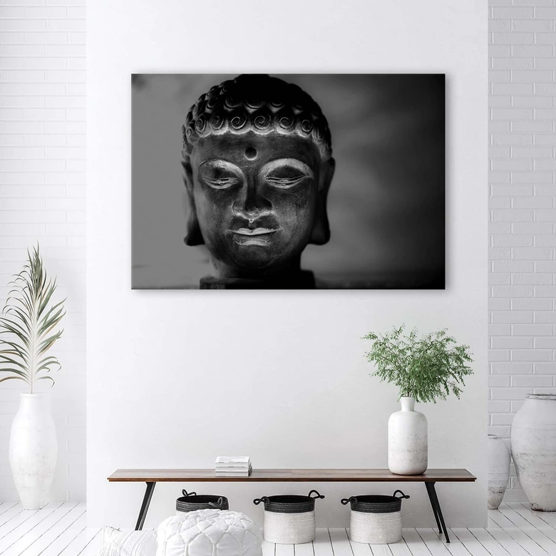 Leinwandbild, Buddha Kopf Feng Shui 