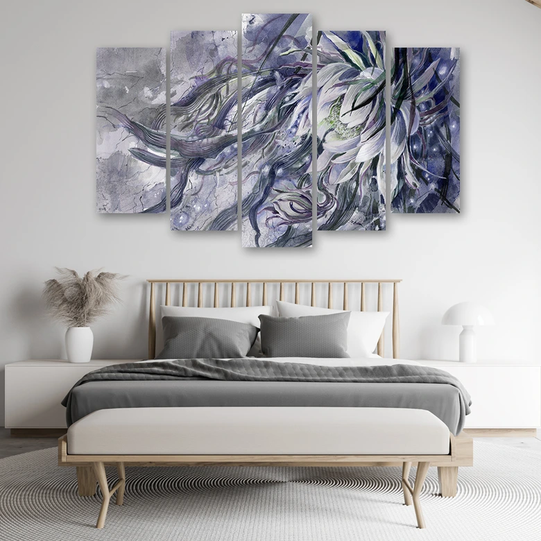 Leinwandbild 5 teilig, Blume der Königin der Nacht 