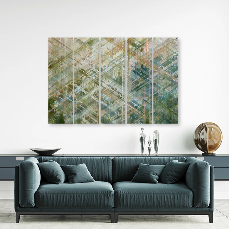 Leinwandbild 5 teilig, Abstrakte geometrische Formen 