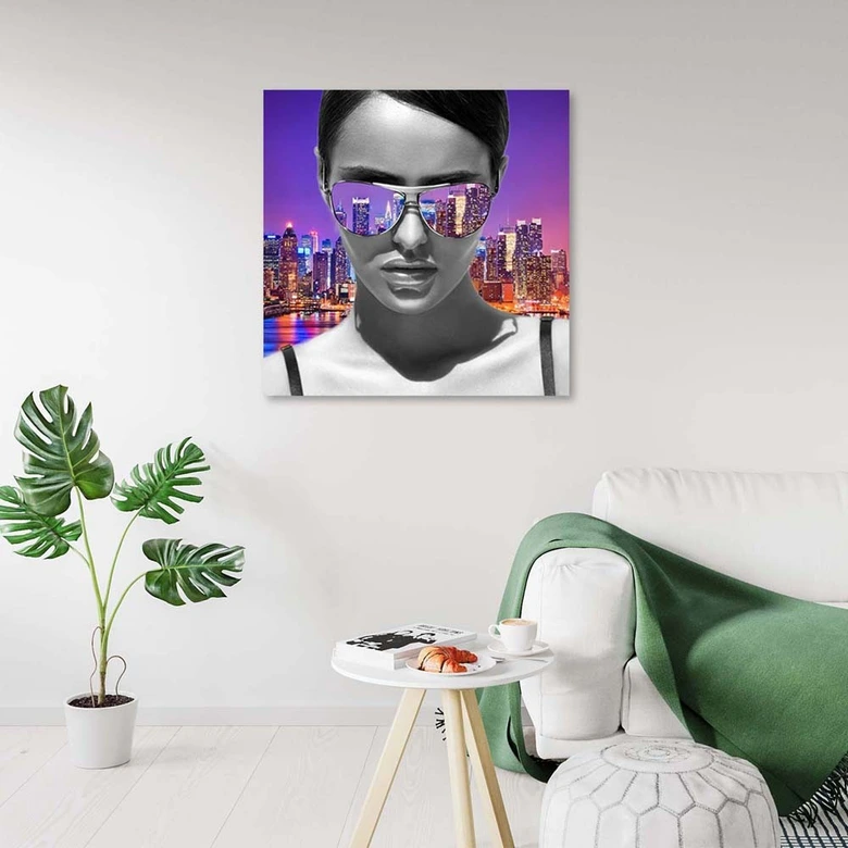 Leinwandbild, Pop Art Frau in New York 