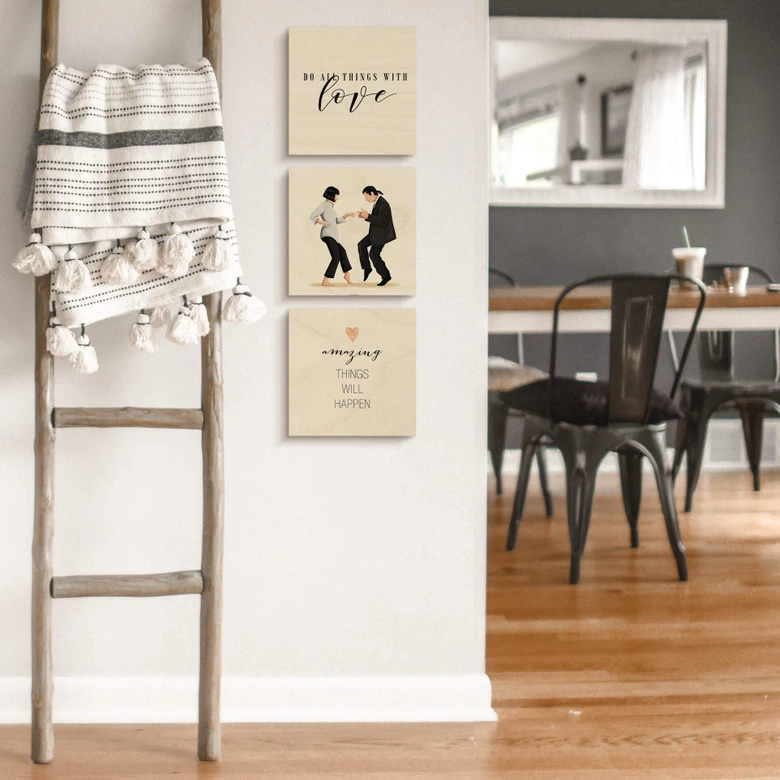 Houten Poster Do all Things with Love 