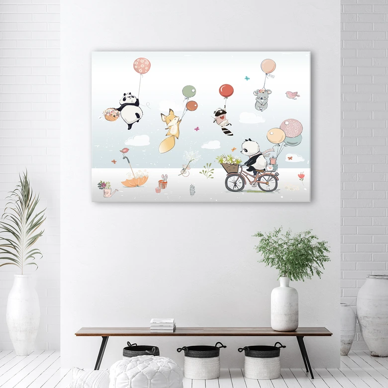 Leinwandbild, Bunte Luftballons Tiere 