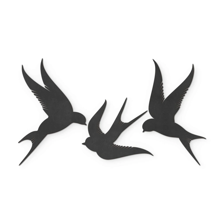 Decoro MDF - Uccellini (3-pezzi) 