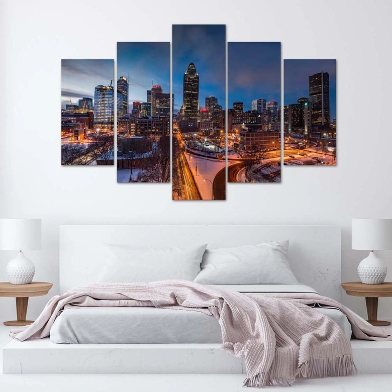 Wandbild 5-teilig, New York Skyline City Usa 