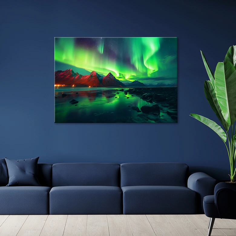 Leinwandbild, Polarlicht Natur 