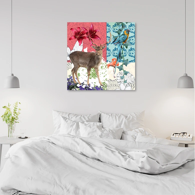 Leinwandbild, Tiere Pop art  Collage 