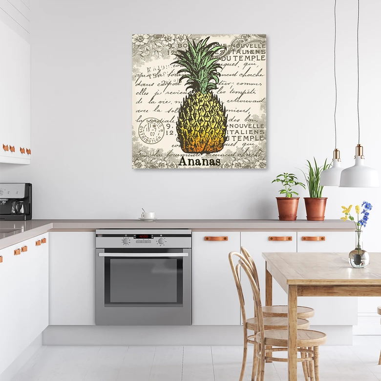 Leinwandbild, Vintage Ananas 