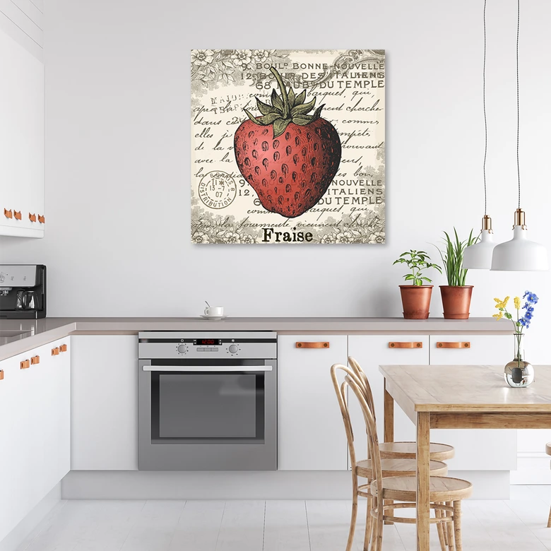 Canvas schilderij, Aardbei -Vintage 