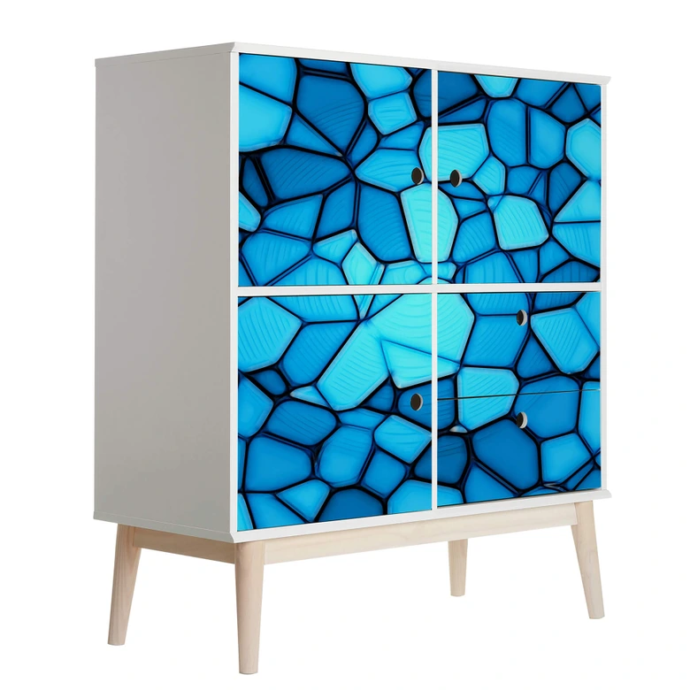 Möbelfolie, Dekofolie - abwischbar - Blaues Mosaik 