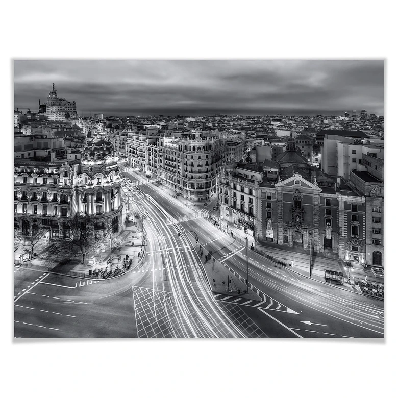 Poster Javier - Madrid bei Nacht 