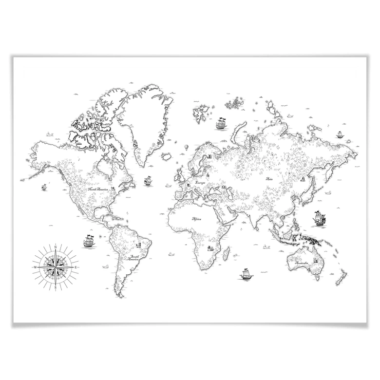Poster World Map - Long ago 