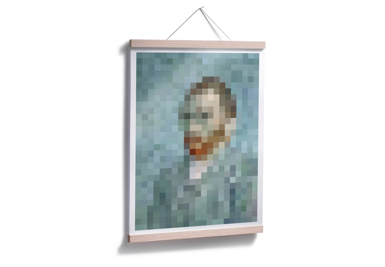 Poster Pixelart - van Gogh - Selbstbildnis 1889 