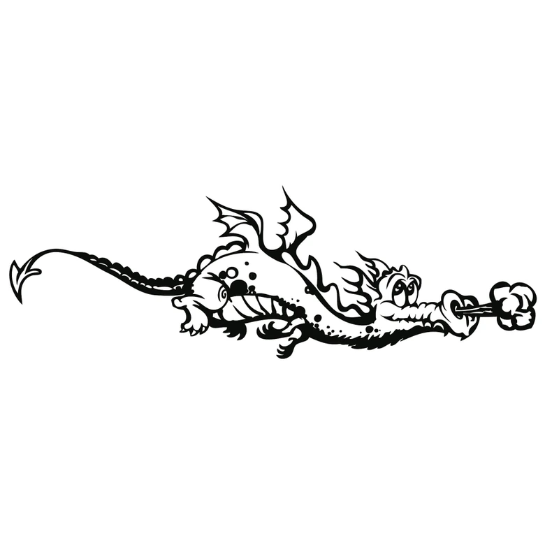 Adesivo murale - Willi il drago a tinta unita 