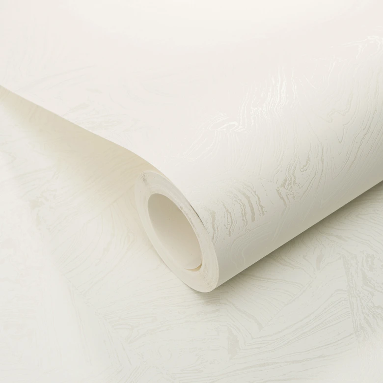 PVC-vrij grafisch vliesbehang met marmer look en metallic effect in wit 