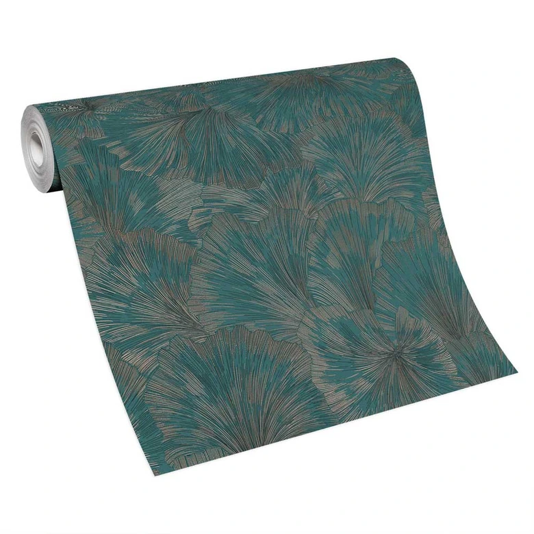 Leaf wallpaper, patterned wallpaper Fashion for Walls 4 by Guido Maria Kretschmer green 