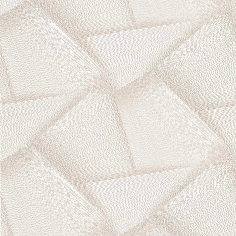 Papier peint intissé avec des formes géométriques et un effet métallique en crème 
