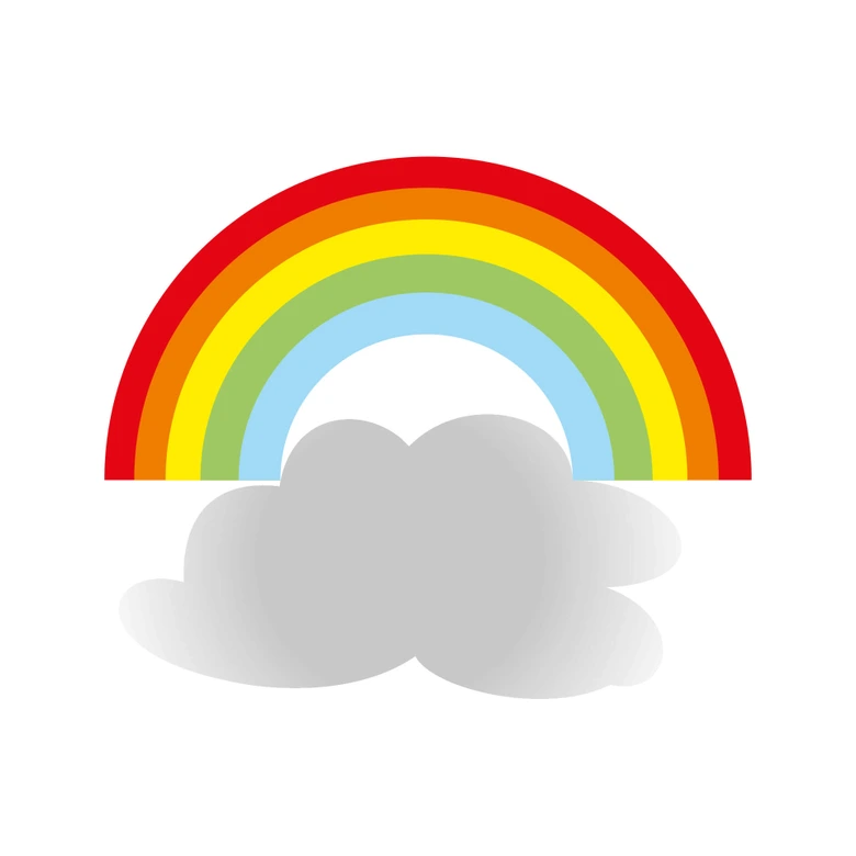 Sticker mural - Arc-en-ciel avec des nuages 
