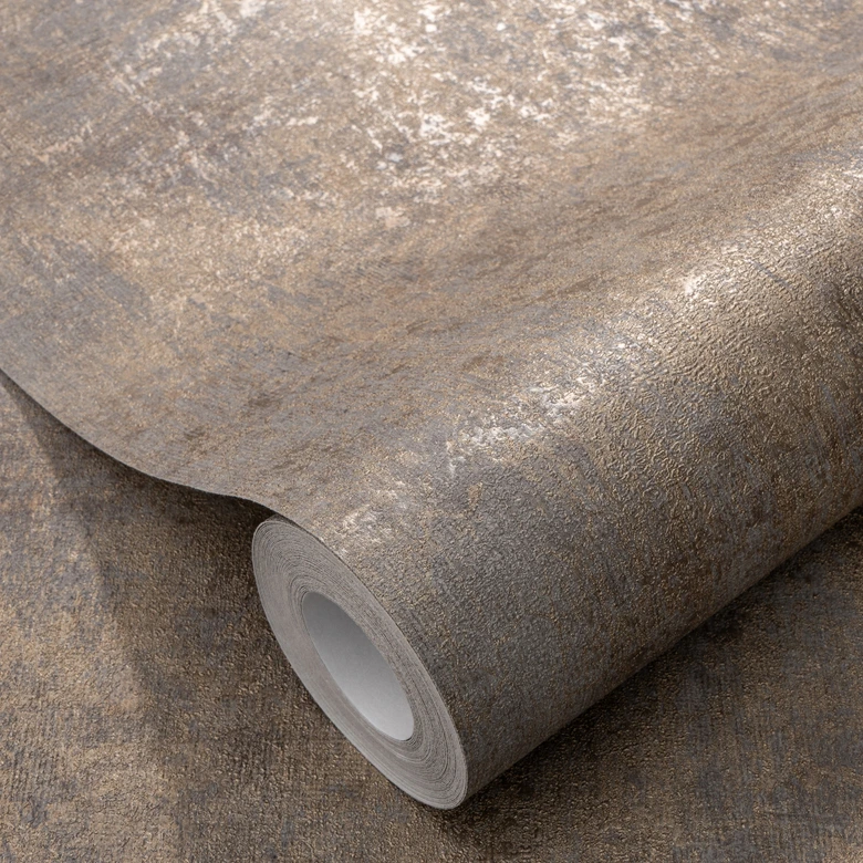 Papier peint intissé SHINY CONCRETE Elle Decoration 4, taupe clair 