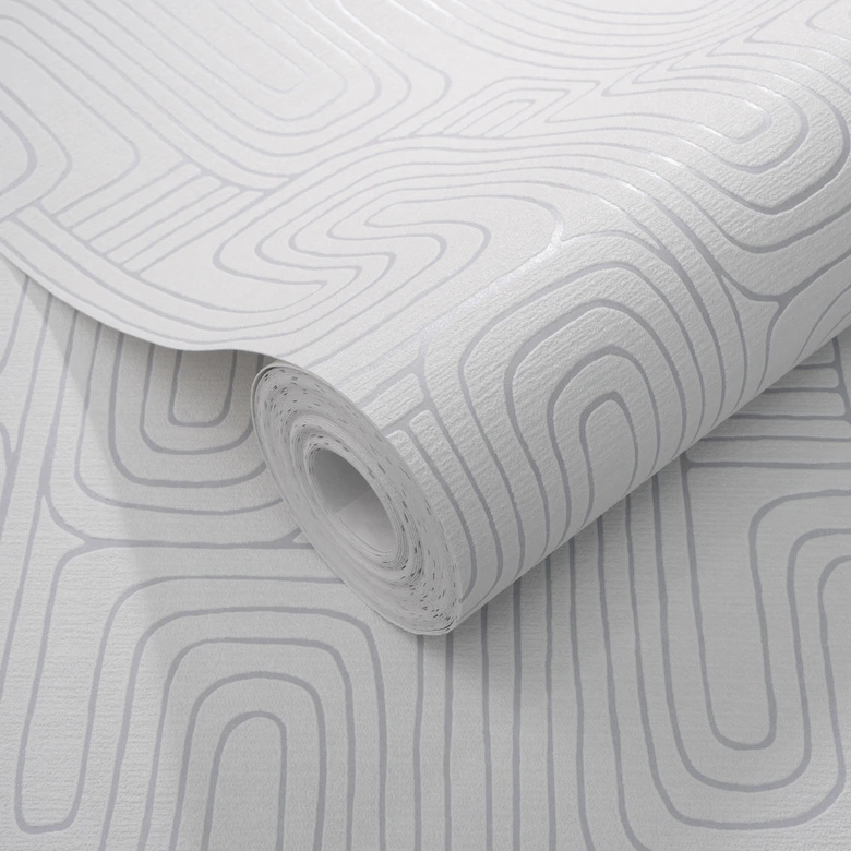 Graficzna tapeta Opus w kolorze szarym 