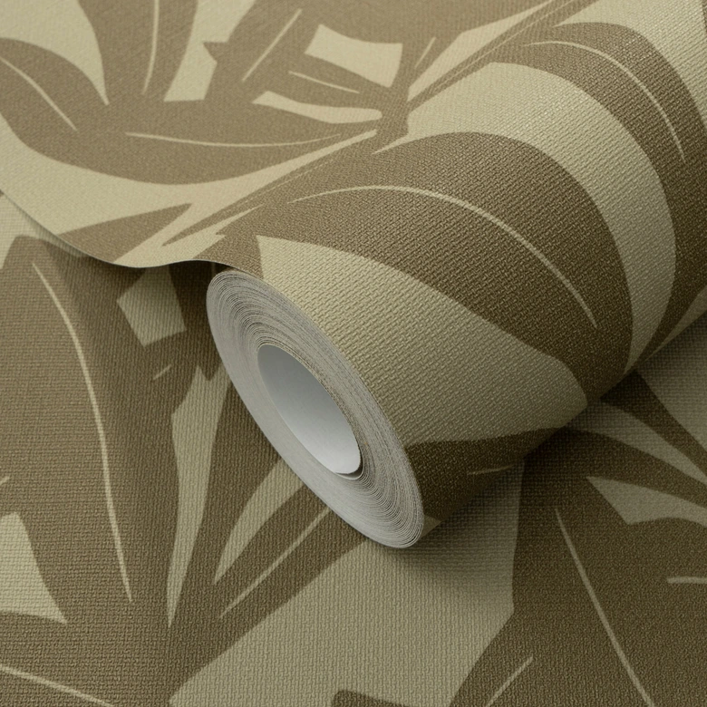 Papel pintado no tejido, papel pintado motivo floral La Terrasse olive 