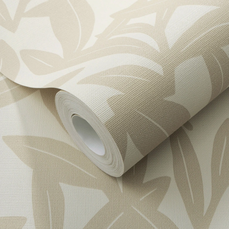 Vliestapete, Blumenmotivtapete La Terrasse taupe, creme 