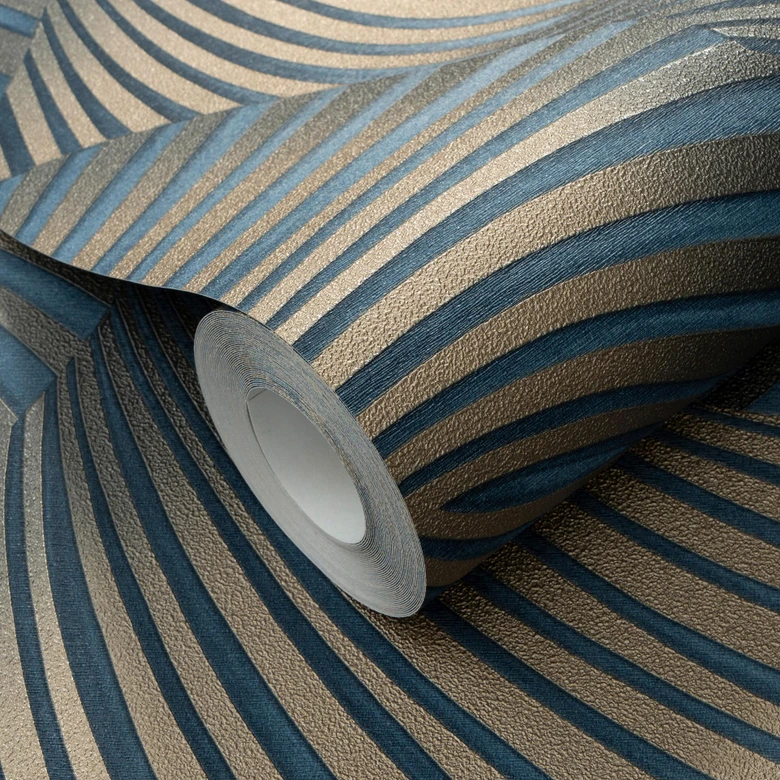 Guido Maria Kretschmer Grafiktapete Twill Fashion for Walls 5 blau 