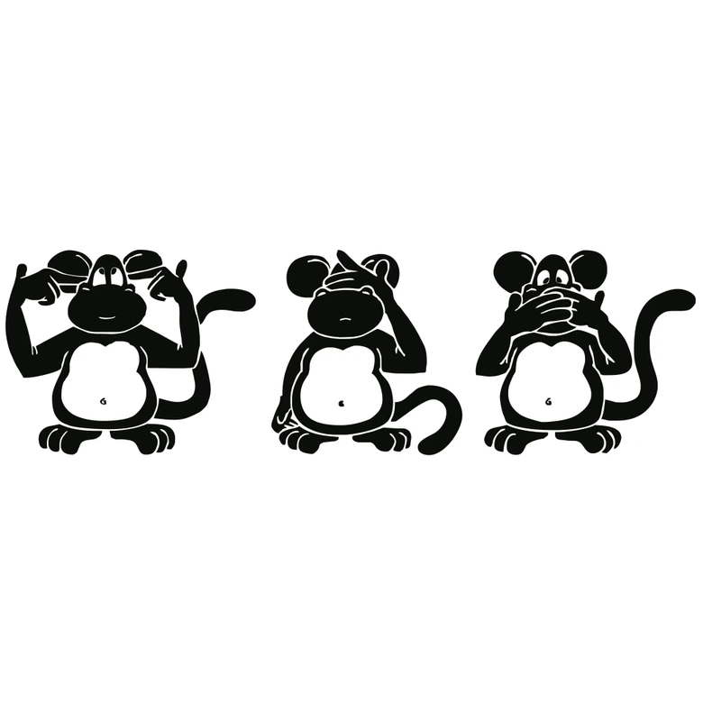 Muursticker 3 Wijze Aapjes 2 