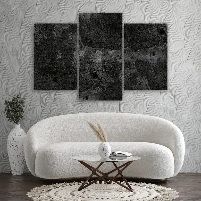 Leinwandbild 3 teilig, Alte Betonwand 