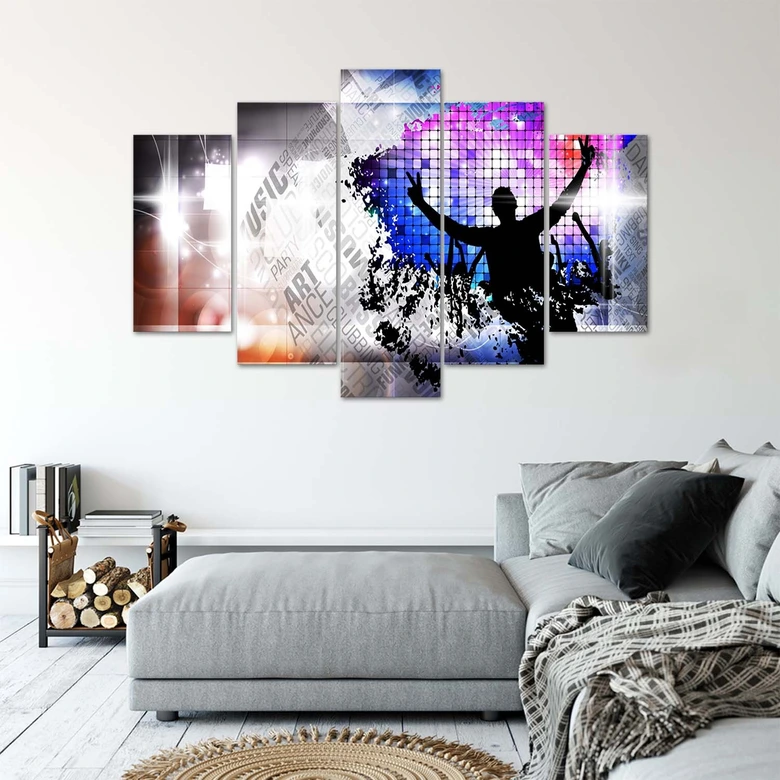 Leinwandbild 5 teilig, Pop Art Tanz 