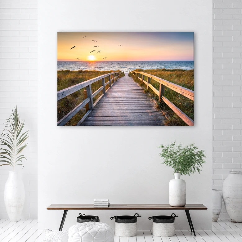 Leinwandbild, Sunset Sea Beach 