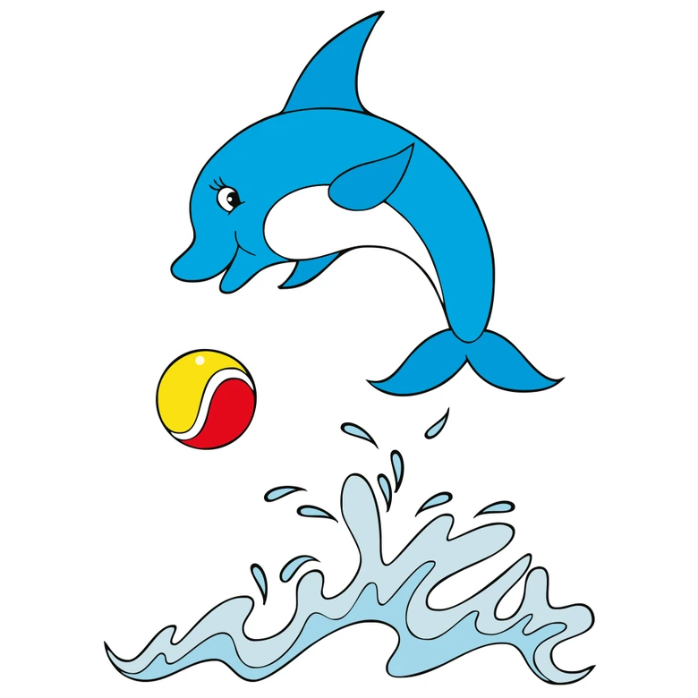 Wandtattoo Playing Dolphin 