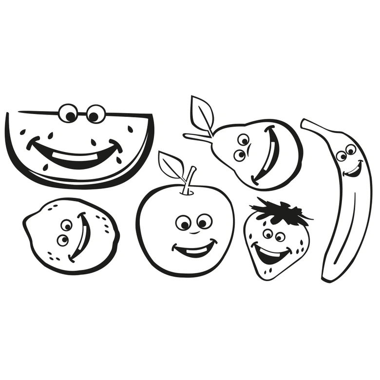 Wandtattoo Lustiges Obst 