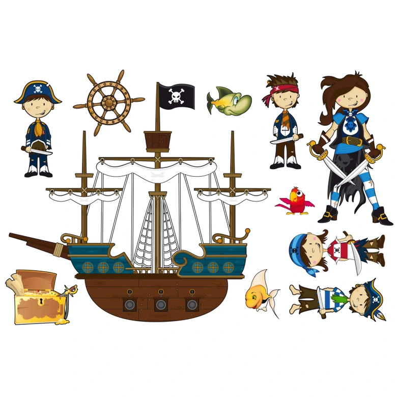 Sticker mural - Monde des Pirates 