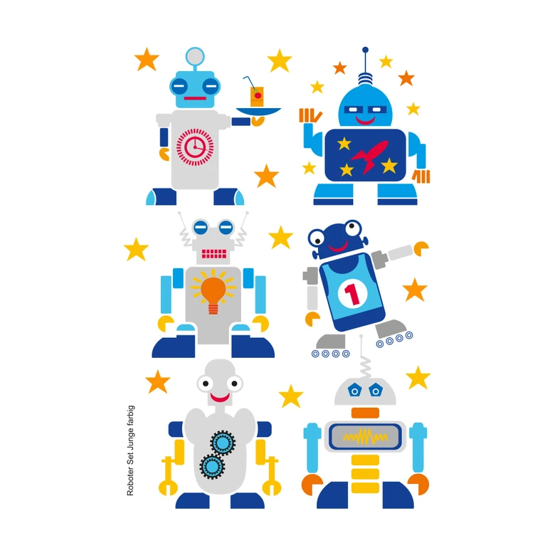 Wandtattoo Roboter-Set Jungs 