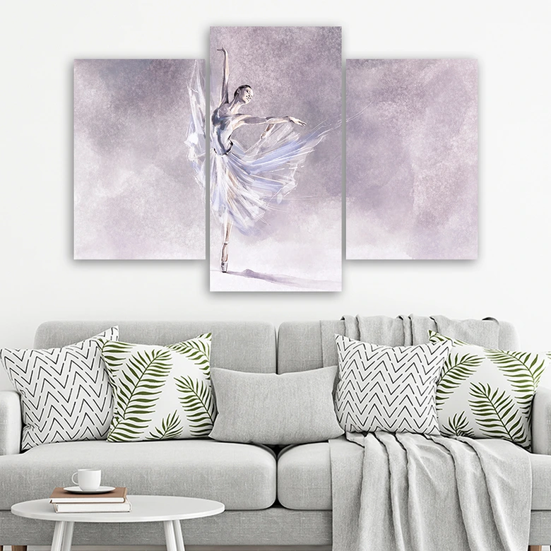 Leinwandbild 3 teilig, Ballerina Pirouet 