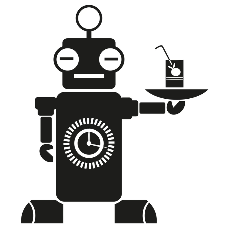 Muursticker Robotbutler James 