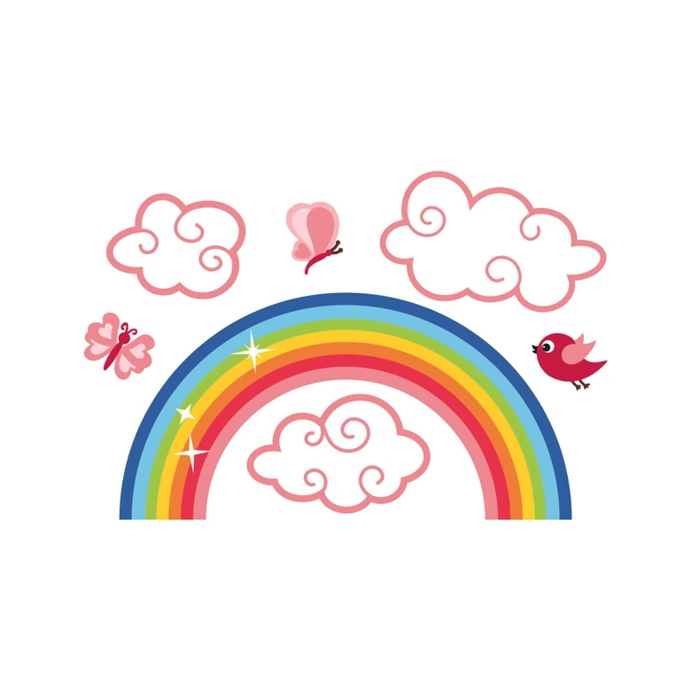 Sticker mural - Arc-en-ciel pour filles 